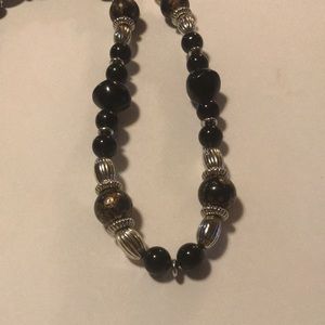Black and Silver Necklace - costume jewelry